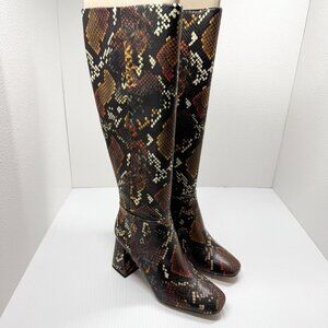 Circus Sam Edelman Karina Snake Print Knee High Boots Block Heel 6.5